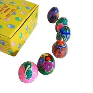 Handpainted Decorative Easter Eggs Set with Yellow Display Box Colorful